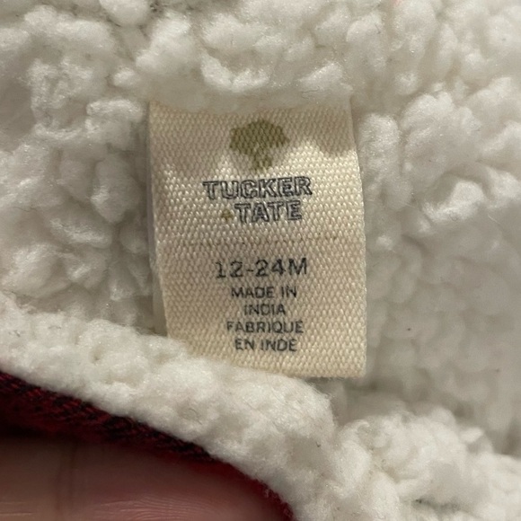 𝅺Tucker + Tate Trapper Hat Baby Toddler Boy Girl Buffalo Plaid Sherpa Lined EUC - Picture 6 of 7
